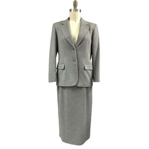 80s VTG Pendleton Petite 100% Virgin Wool 3pc Gray/Brown Herringbone Sz 10